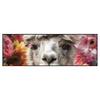 Xxl Wandbild Alpaka Mit Blumen Panorama Produktvorschau Frontal