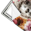Xxl Wandbild Alpaka Mit Blumen Quadrat Materialvorschau