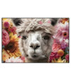 Xxl Wandbild Alpaka Mit Blumen Querformat Produktvorschau Frontal