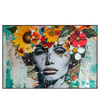 Xxl Wandbild Angelina Frau Mit Blumen Im Haar Querformat Produktvorschau Frontal
