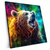 Xxl Wandbild Baer In Neonfarben Quadrat Produktvorschau Seitlich