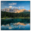 Xxl Wandbild Bergsee Im Wald Quadrat Produktvorschau Frontal