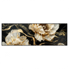 Xxl Wandbild Blueten Gold Weiss Schwarz Panorama Produktvorschau Frontal