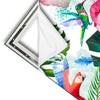 Xxl Wandbild Blumen Papageien Aquarell Hochformat Materialvorschau