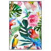 Xxl Wandbild Blumen Papageien Aquarell Hochformat Produktvorschau Frontal