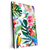 Xxl Wandbild Blumen Papageien Aquarell Hochformat Produktvorschau Seitlich
