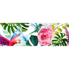Xxl Wandbild Blumen Papageien Aquarell Panorama Motivvorschau