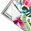 Xxl Wandbild Blumen Papageien Aquarell Quadrat Materialvorschau