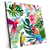 Xxl Wandbild Blumen Papageien Aquarell Quadrat Produktvorschau Seitlich