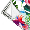 Xxl Wandbild Blumen Papageien Aquarell Querformat Materialvorschau