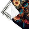 Xxl Wandbild Blumenschaedel Schwarz Quadrat Materialvorschau
