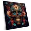 Xxl Wandbild Blumenschaedel Schwarz Quadrat Produktvorschau Seitlich