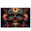 Xxl Wandbild Blumenschaedel Schwarz Querformat Produktvorschau Frontal
