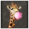 Xxl Wandbild Bubble Gum Giraffe Quadrat Produktvorschau Frontal