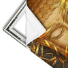 Xxl Wandbild Buddha Bambus In Gold Quadrat Materialvorschau