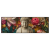 Xxl Wandbild Buddha In Farbenfrohen Blumen Panorama Produktvorschau Frontal