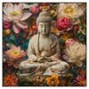 Xxl Wandbild Buddha In Farbenfrohen Blumen Quadrat Produktvorschau Frontal