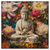 Xxl Wandbild Buddha In Farbenfrohen Blumen Quadrat Produktvorschau Frontal