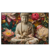 Xxl Wandbild Buddha In Farbenfrohen Blumen Querformat Produktvorschau Frontal