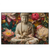 Xxl Wandbild Buddha In Farbenfrohen Blumen Querformat Produktvorschau Frontal