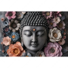 Xxl Wandbild Buddha Kunst Mit Pastellblueten Querformat Motivvorschau