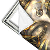 Xxl Wandbild Buddha Silber Gold Hochformat Materialvorschau