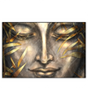 Xxl Wandbild Buddha Silber Gold Querformat Produktvorschau Frontal