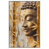 Xxl Wandbild Buddha Statue Im Goldenen Bambus Hochformat Produktvorschau Frontal