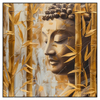 Xxl Wandbild Buddha Statue Im Goldenen Bambus Quadrat Produktvorschau Frontal