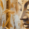 Xxl Wandbild Buddha Statue Im Goldenen Bambus Quadrat Zoom