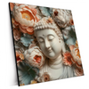 Xxl Wandbild Buddha Statue Mit Blueten Quadrat Produktvorschau Seitlich