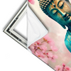 Xxl Wandbild Buddha Statue Mit Kirschblueten Querformat Materialvorschau