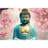 Xxl Wandbild Buddha Statue Mit Kirschblueten Querformat Motivvorschau
