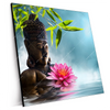 Xxl Wandbild Buddha Statue Mit Seerose Quadrat Produktvorschau Seitlich