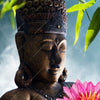 Xxl Wandbild Buddha Statue Mit Seerose Querformat Zoom