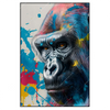 Xxl Wandbild Bunter Gorilla Mit Farbspritzern Hochformat Produktvorschau Frontal