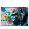 Xxl Wandbild Bunter Gorilla Mit Farbspritzern Querformat Produktvorschau Frontal