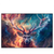 Xxl Wandbild Bunter Hirsch In Flammen Querformat Produktvorschau Frontal