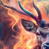 Xxl Wandbild Bunter Hirsch In Flammen Schmal Zoom