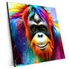 Xxl Wandbild Bunter Orang Utan Quadrat Produktvorschau Seitlich