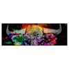 Xxl Wandbild Bunter Stier Schwarz Panorama Produktvorschau Frontal