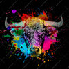 Xxl Wandbild Bunter Stier Schwarz Quadrat Motivvorschau