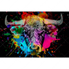 Xxl Wandbild Bunter Stier Schwarz Querformat Motivvorschau