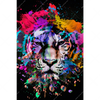 Xxl Wandbild Bunter Tiger Schwarz Hochformat Motivvorschau