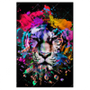 Xxl Wandbild Bunter Tiger Schwarz Hochformat Produktvorschau Frontal