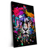 Xxl Wandbild Bunter Tiger Schwarz Hochformat Produktvorschau Seitlich