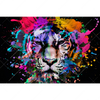 Xxl Wandbild Bunter Tiger Schwarz Querformat Motivvorschau