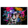 Xxl Wandbild Bunter Tiger Schwarz Querformat Produktvorschau Frontal