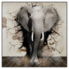 Xxl Wandbild Elefant Bricht Durch Mauer Quadrat Produktvorschau Frontal
