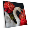 Xxl Wandbild Eleganter Schwan Mit Blumen Quadrat Produktvorschau Seitlich